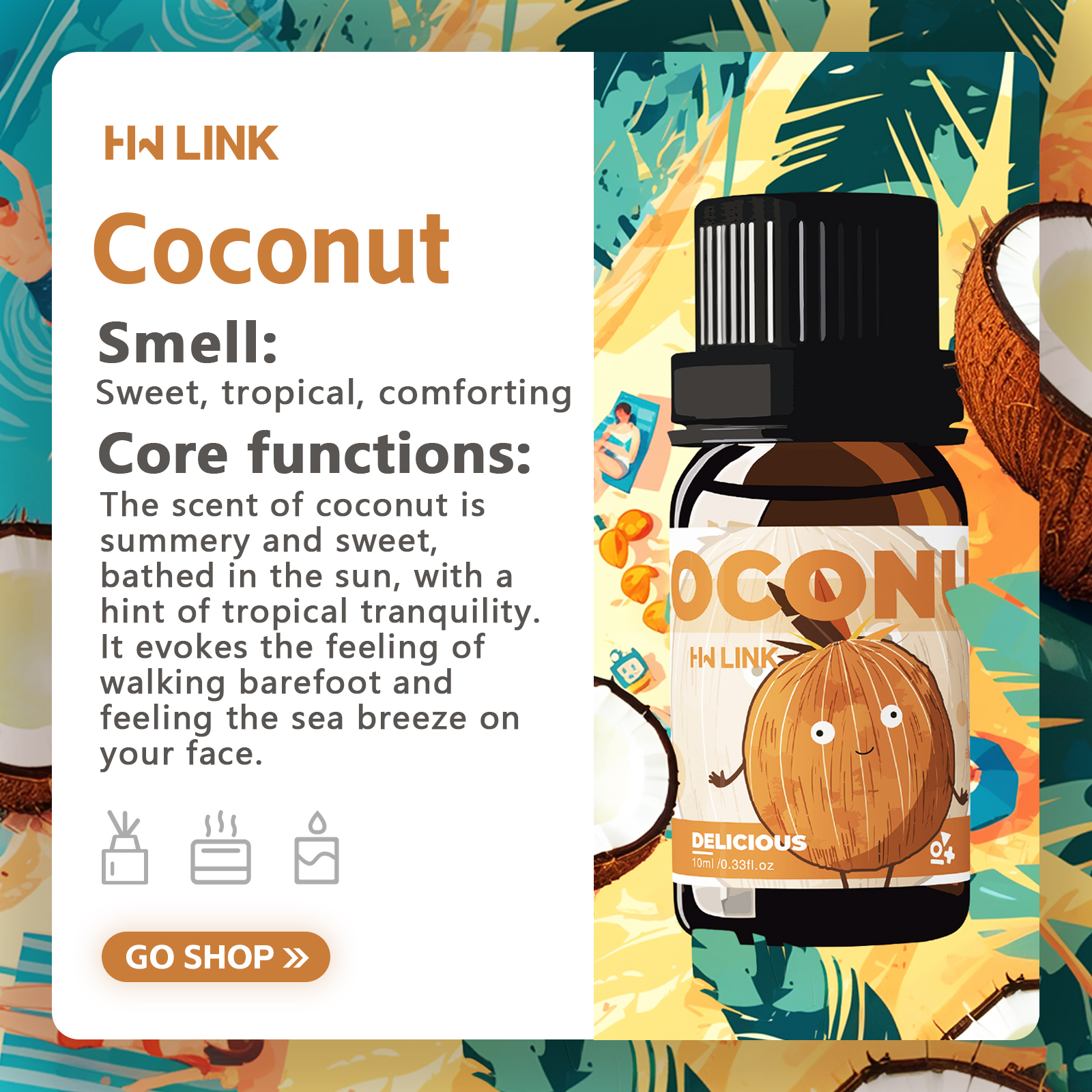 10ml Coconut Essential Oils No - Spa And Wellness ulasan dan harga