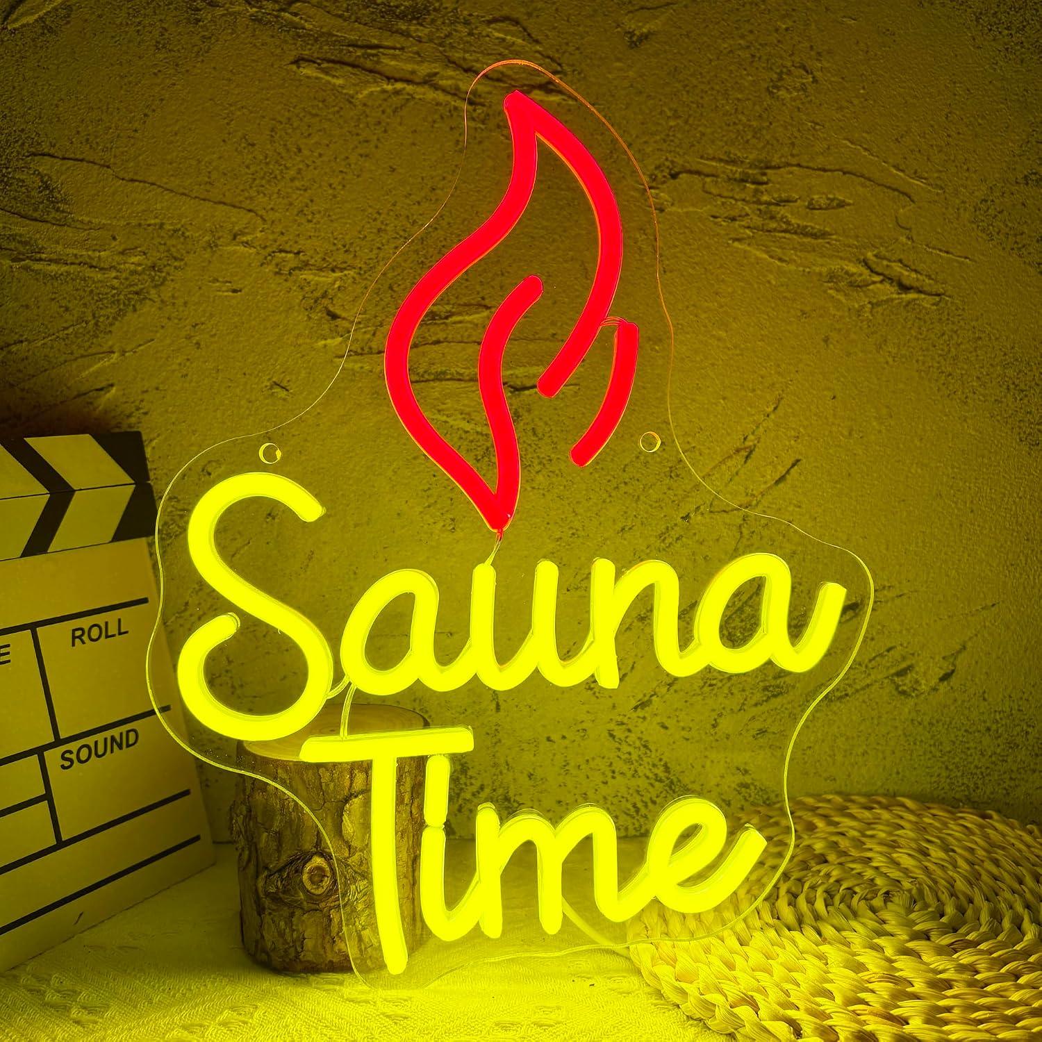 Sauna Time Neon Sign USB Dimma - Spa Wellness Usa ulasan dan harga