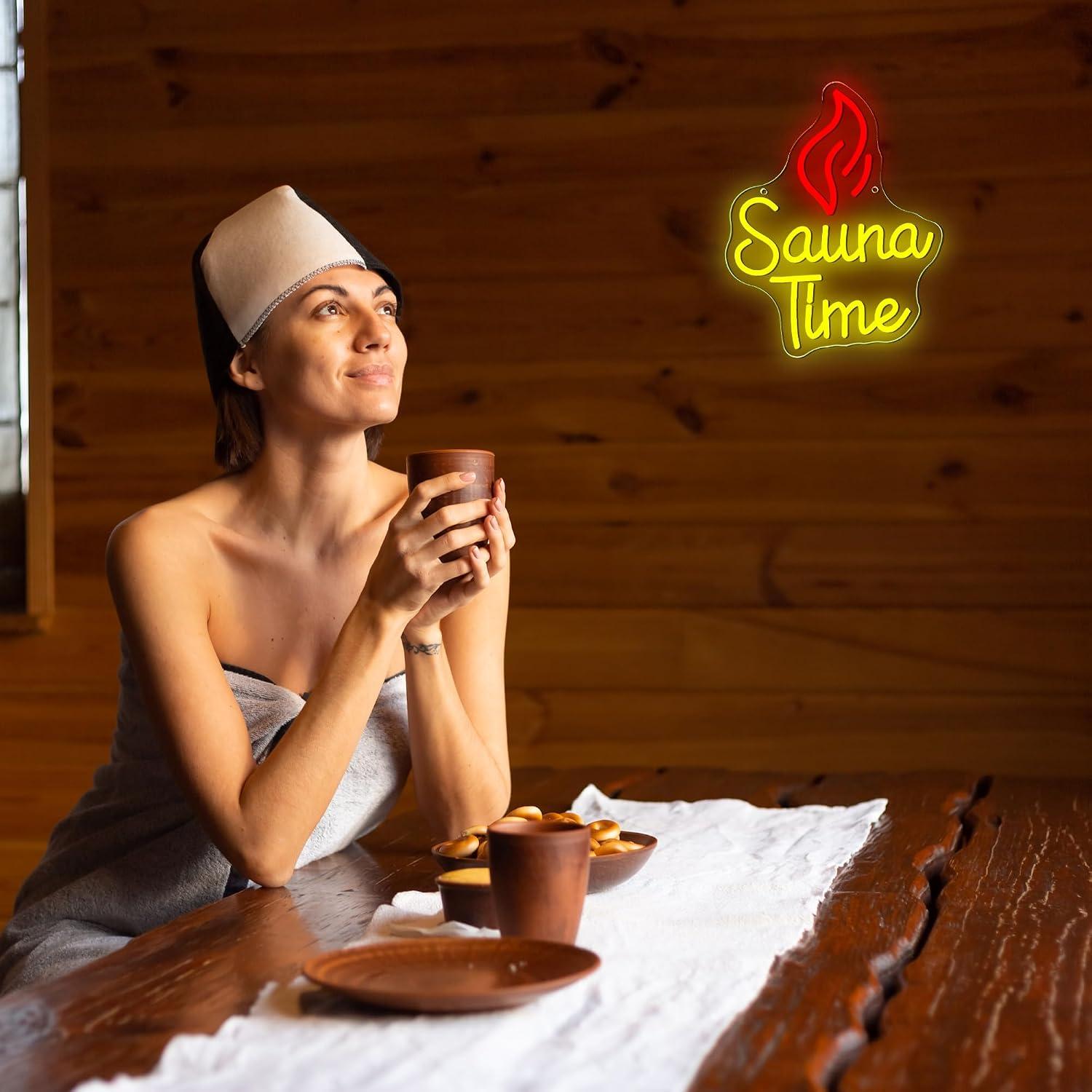 Sauna Time Neon Sign USB Dimma - Spa Wellness Usa ulasan dan harga