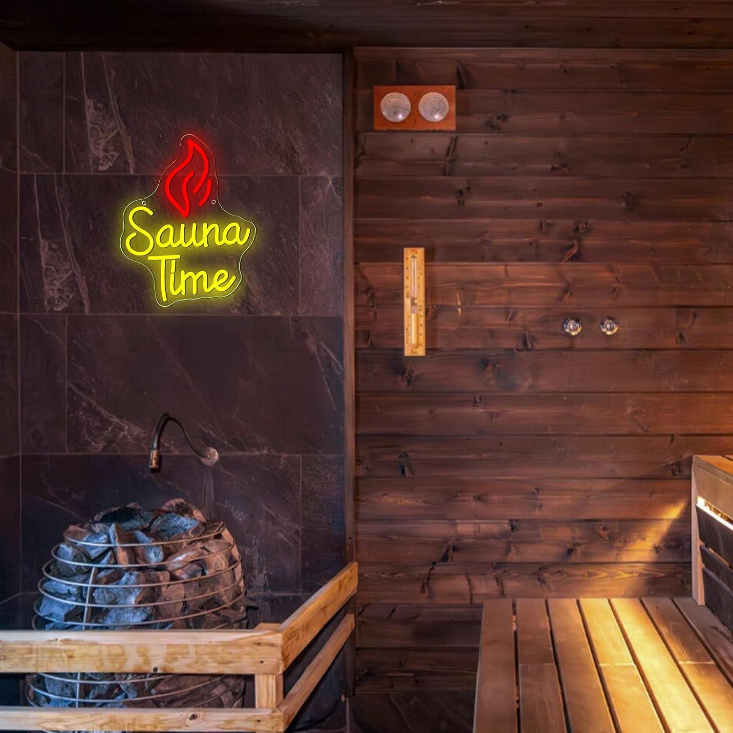 Sauna Time Neon Sign USB Dimma - Spa Wellness Usa ulasan dan harga