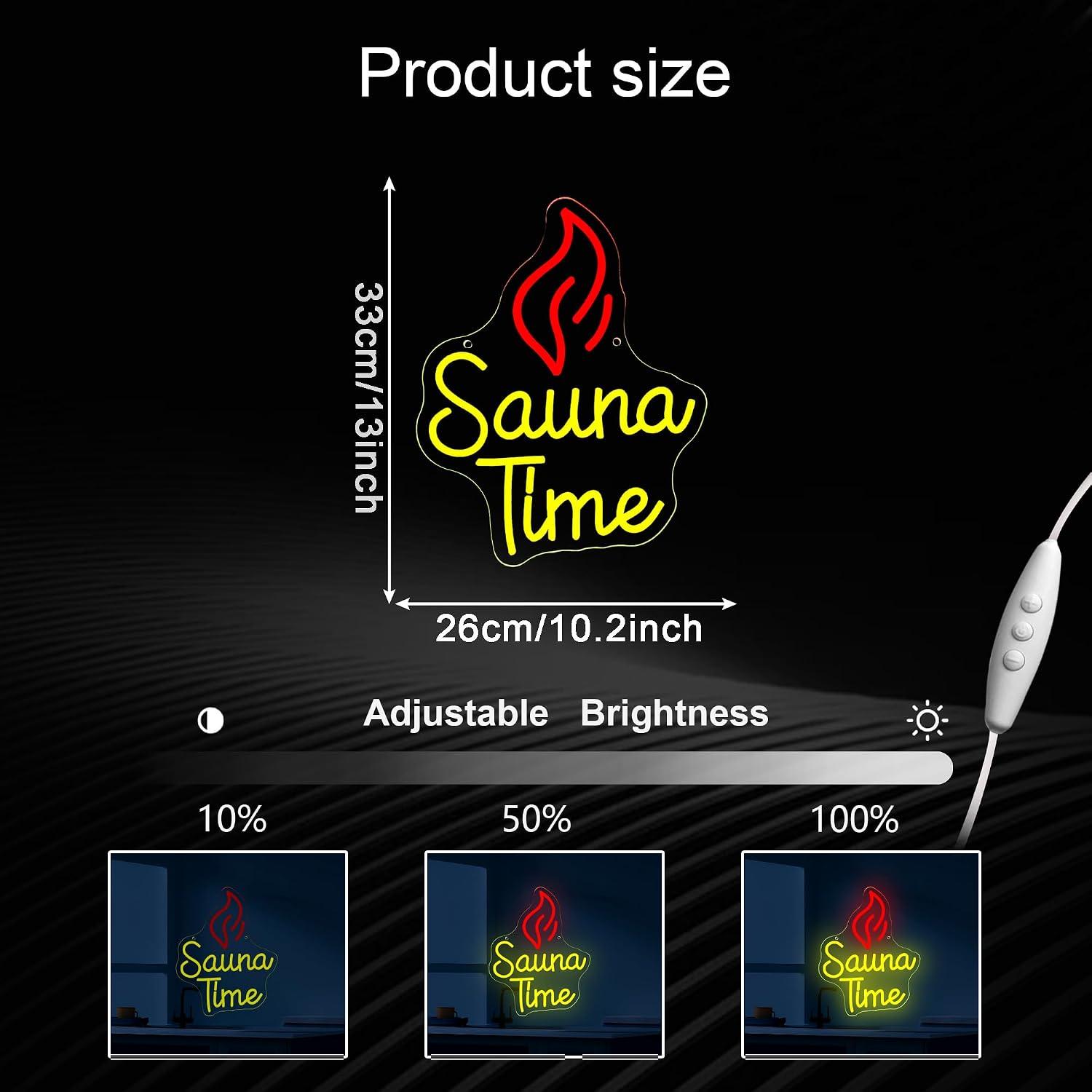 Sauna Time Neon Sign USB Dimma - Spa Wellness Usa ulasan dan harga